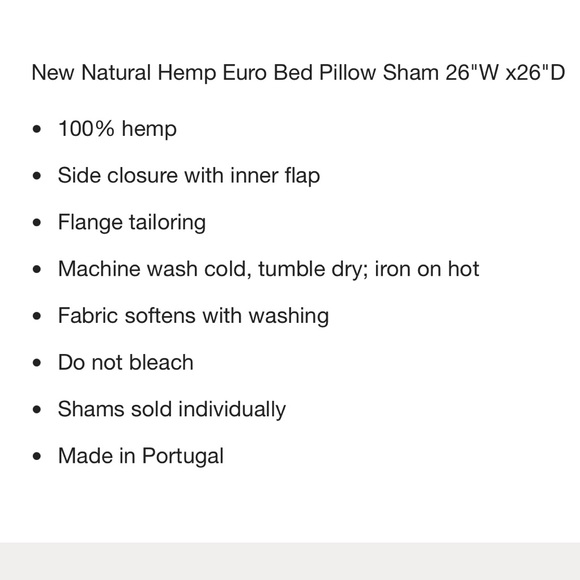 NWOT PAIR Crate&Barrel Natural Hemp Euro Shams - Picture 8 of 9